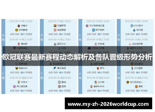 欧冠联赛最新赛程动态解析及各队晋级形势分析 欧冠联赛最新赛程动态解析及各队晋级形势分析